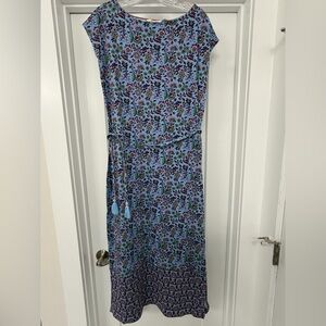 Boden Belted Jersey Floral Midi Dress